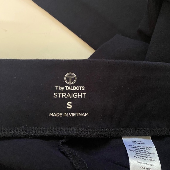 T by Talbots Activewear Yoga Tech Bootcut Pants Women Size Small Navy Dark Blue - Picture 8 of 14